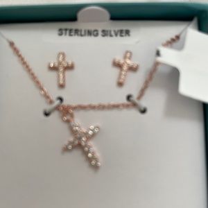 Sterling silver necklace and earrings set